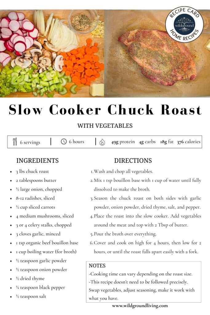 Chuck Roast Recipe Card 1 2