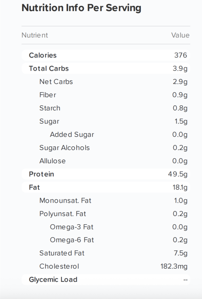 chuck roast and vegetables nutritional information