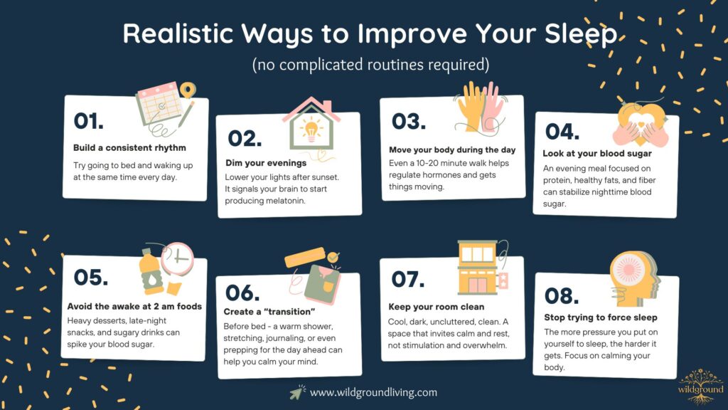 Tired of being tired? Let's get back to the basics with restorative sleep 6 ways to improve sleep info graphic