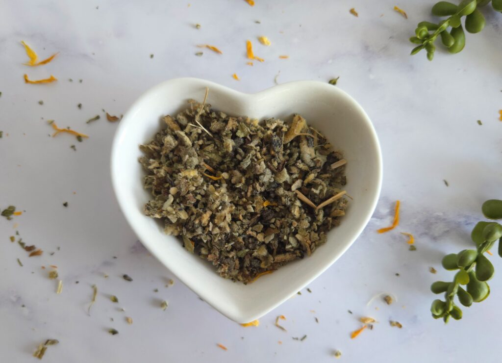dried mullien on the kitchen counter