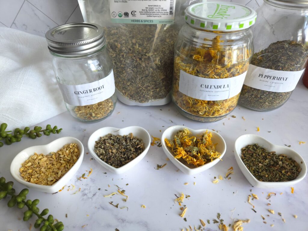 herbs on bright kitchen counter